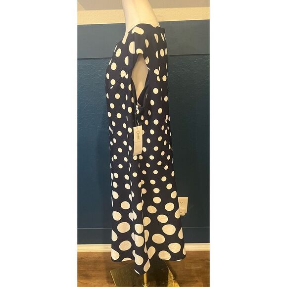 London Times Women's Cap Sleeve Fit and Flare-Elegant Summer Dress - Picture 4 of 8